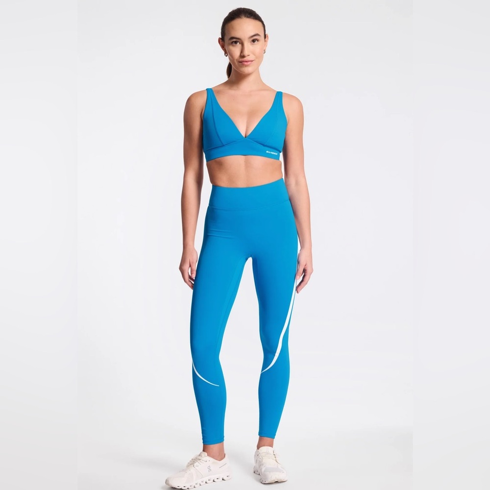 Bandier All Motion V-Neck Plunge Bra in French Blue